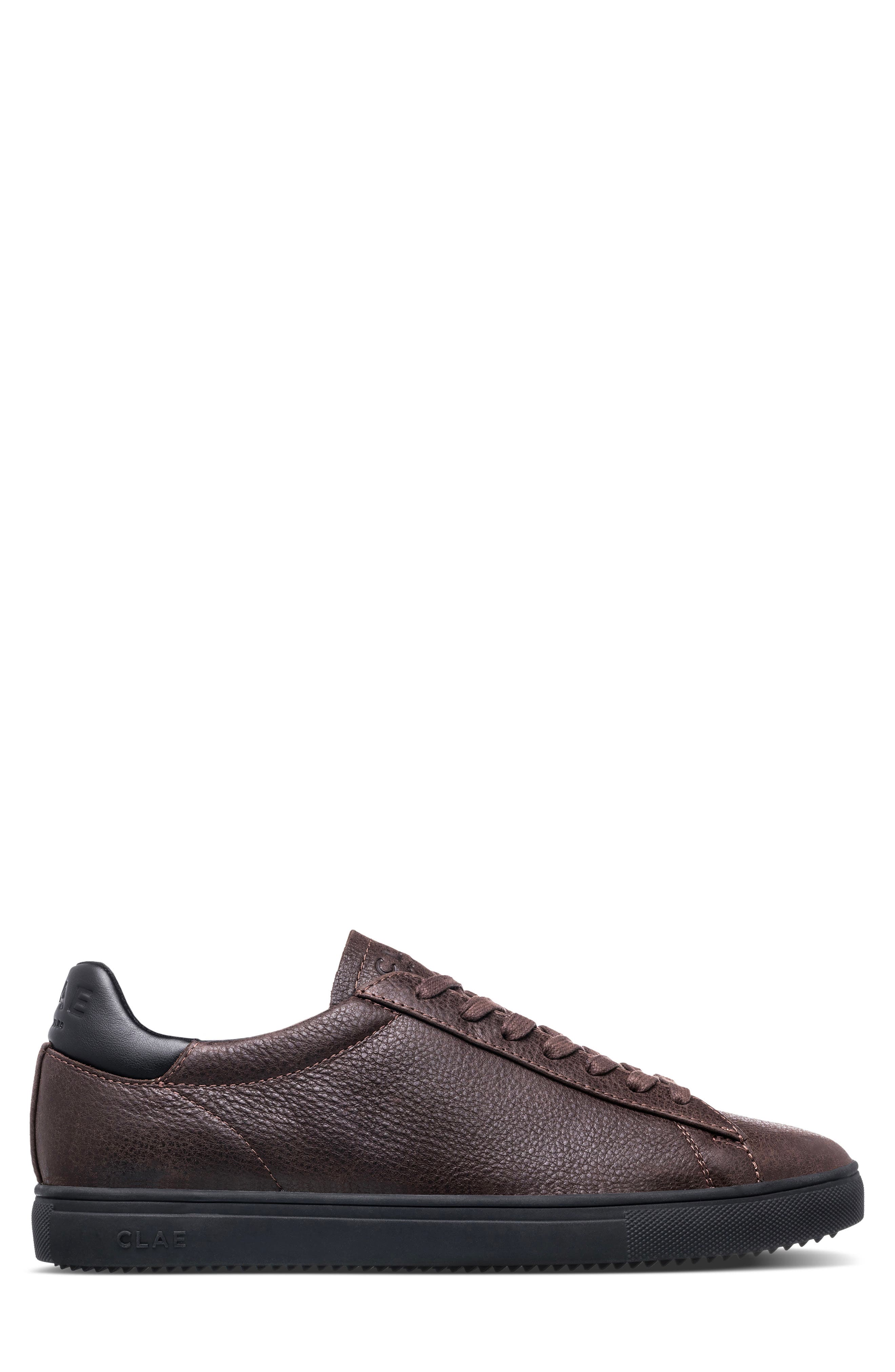 CLAE Bradley Leather Sneaker, Alternate, color, Demitasse Leather Black