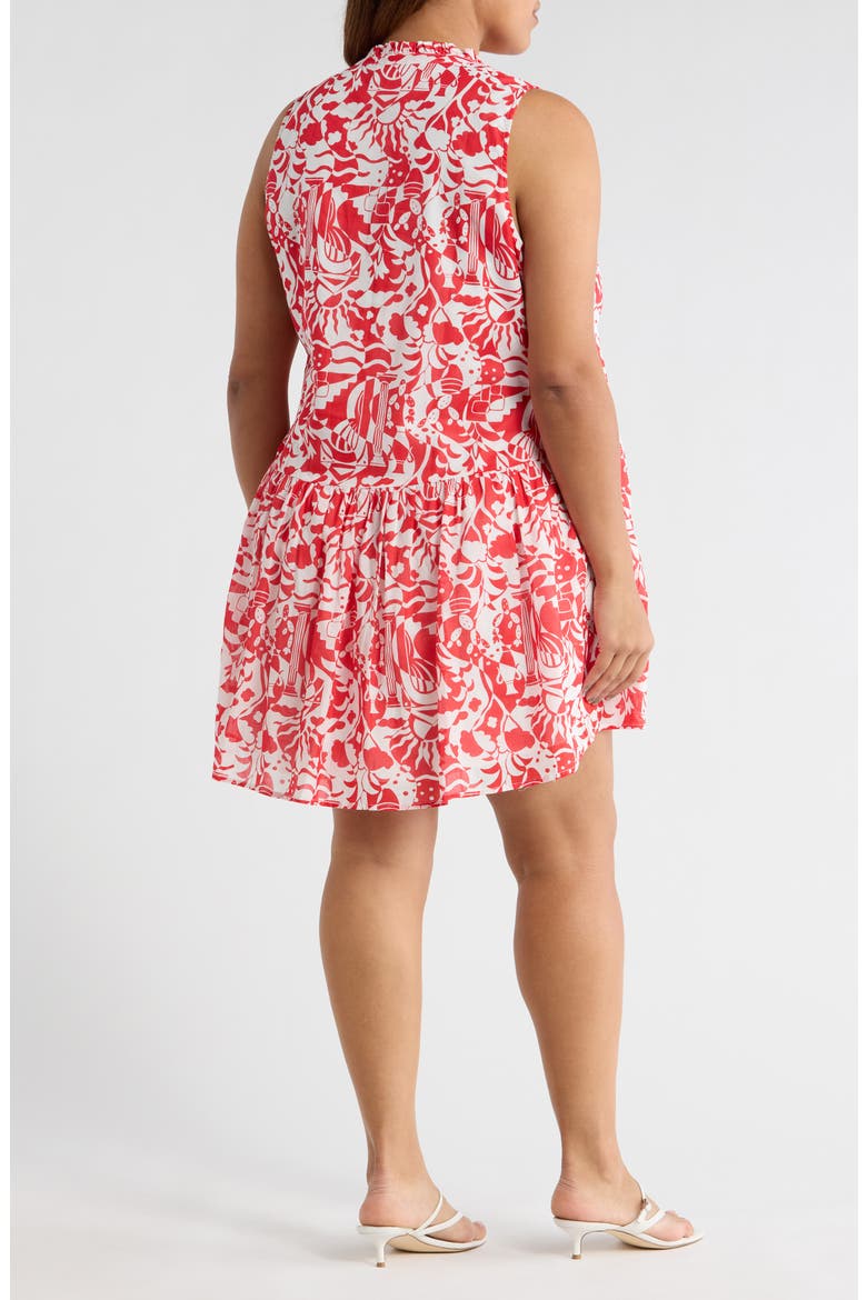 Aster Loly Cotton Trapeze Dress, Alternate, color, WHITE-RED