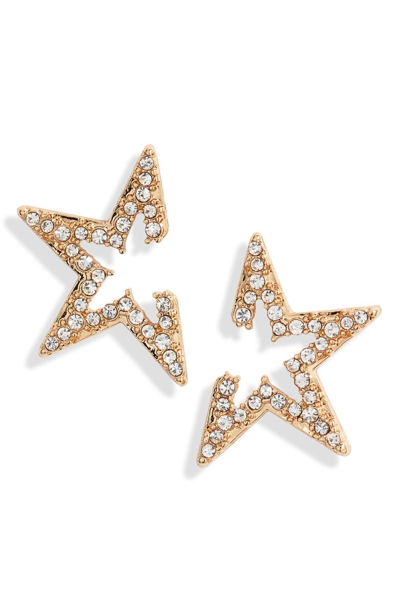 Ettika Star Light Crystal Embellished Stud Earrings, Main, color, Gold