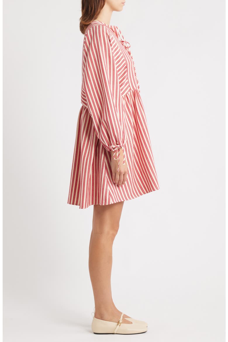 Huxley Long Sleeve Babydoll Dress, Alternate, color, ROUGE