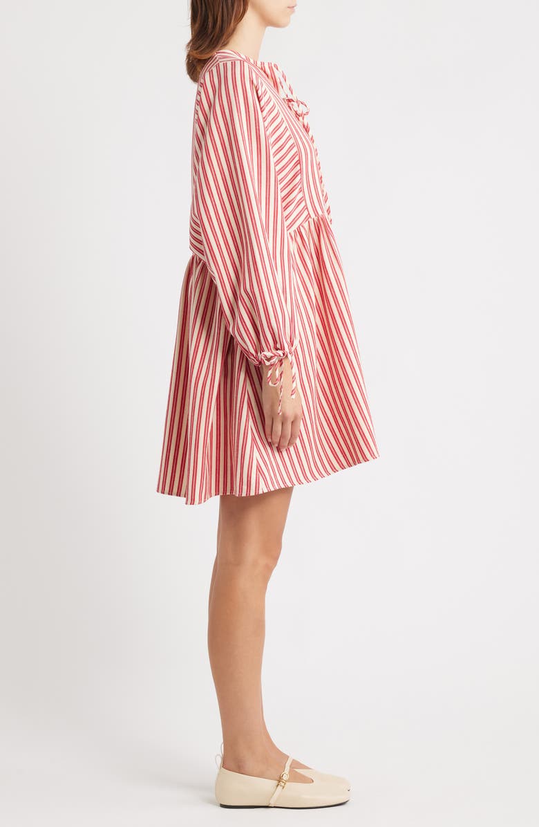 FRNCH Huxley Long Sleeve Babydoll Dress, Alternate, color, Rouge