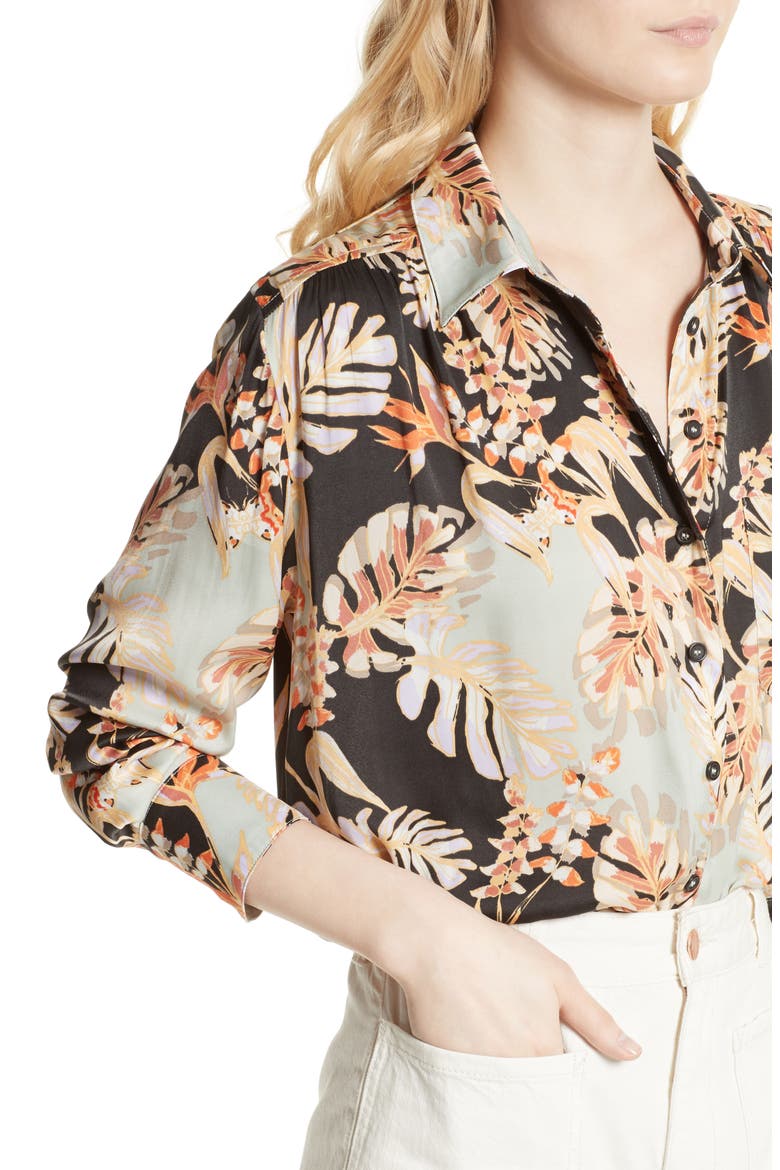 Under the Palms Shirt, Alternate, color, BLACK