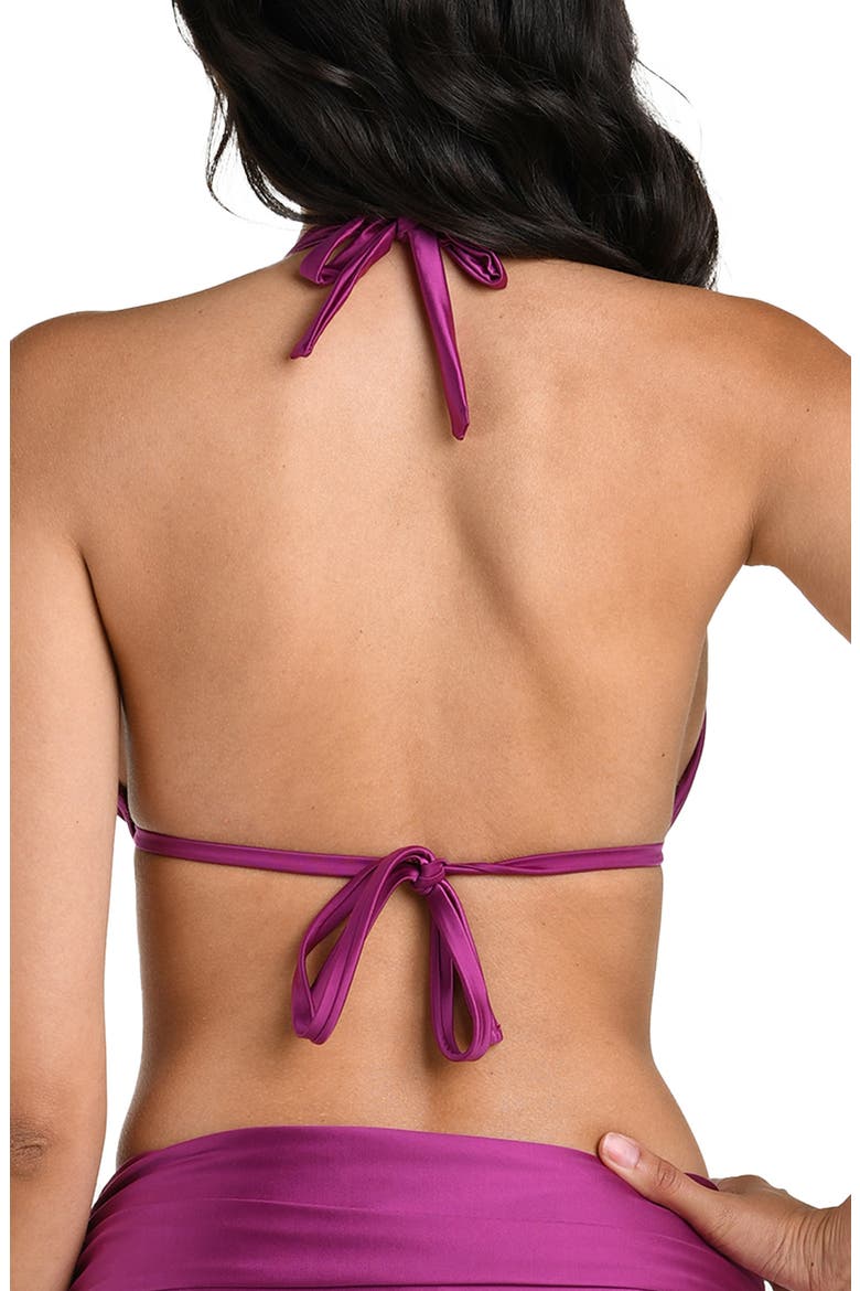 Earth Halter Bikini Top, Alternate, color, BERRY