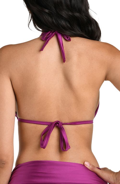 La Blanca Earth Halter Bikini Top In Purple