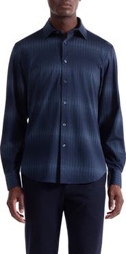Bugatchi James OoohCotton® Gradient Geo Print Button-Up Shirt