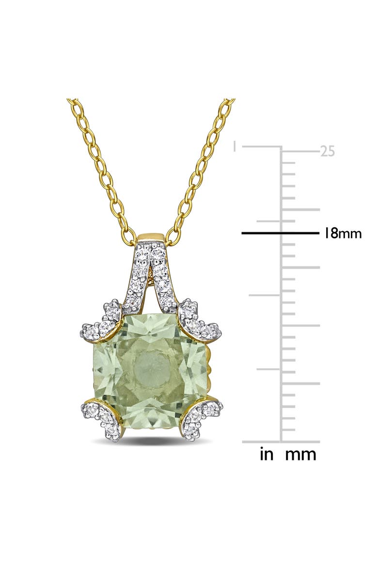 Semiprecious Stone & White Topaz Pendant Necklace, Alternate, color, GREEN