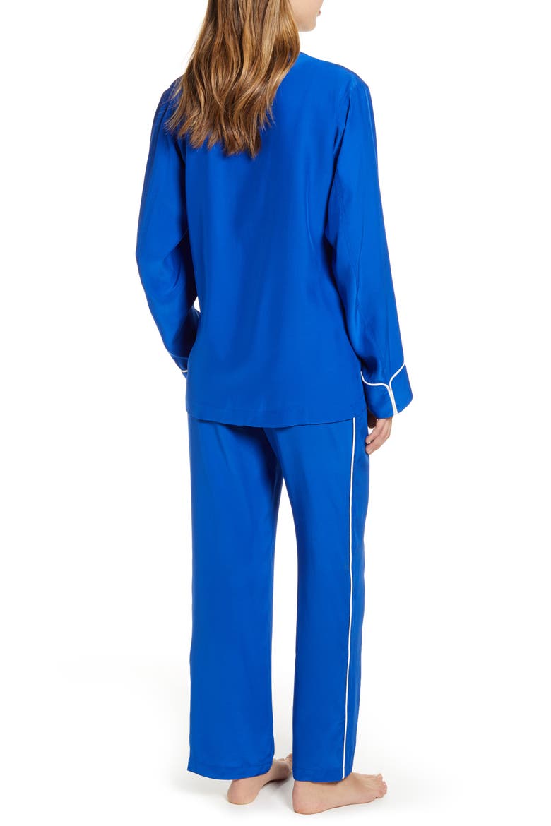 Silk Pajamas, Alternate, color, ANIL/ BLUE