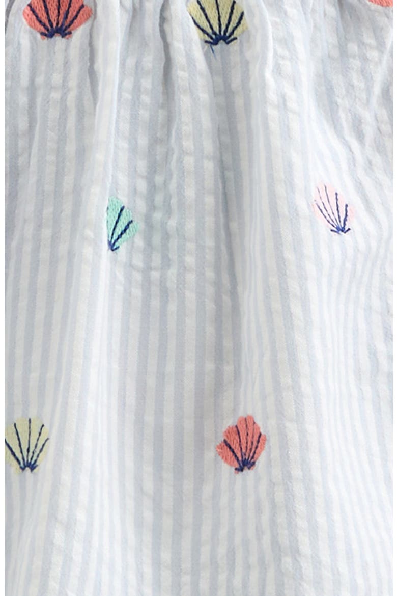 Ruffle Cotton Sleeveless Top & Shorts Set, Alternate, color, BLUE HALOGEN SEASHELL STRIPE