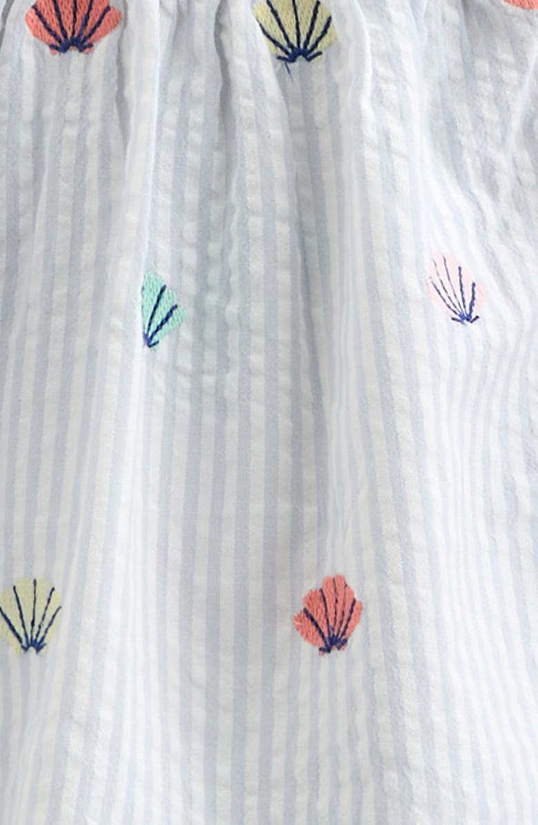Tucker + Tate Ruffle Cotton Sleeveless Top & Shorts Set, Alternate, color, Blue Halogen Seashell Stripe