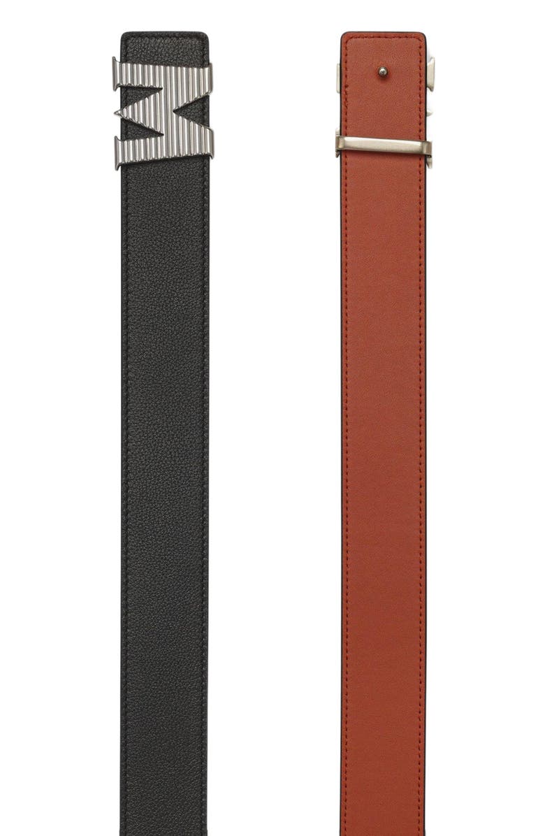 MCM Claus Fluted Reversible Belt, Alternate, color, Black