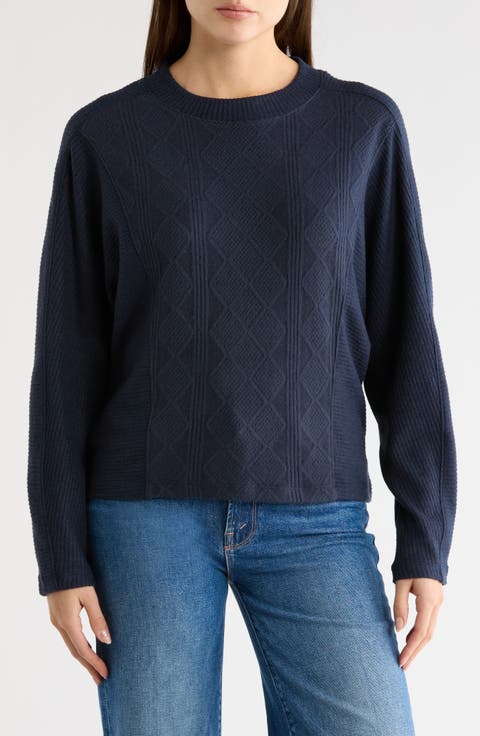 Textured Knit Dolman Sleeve Top