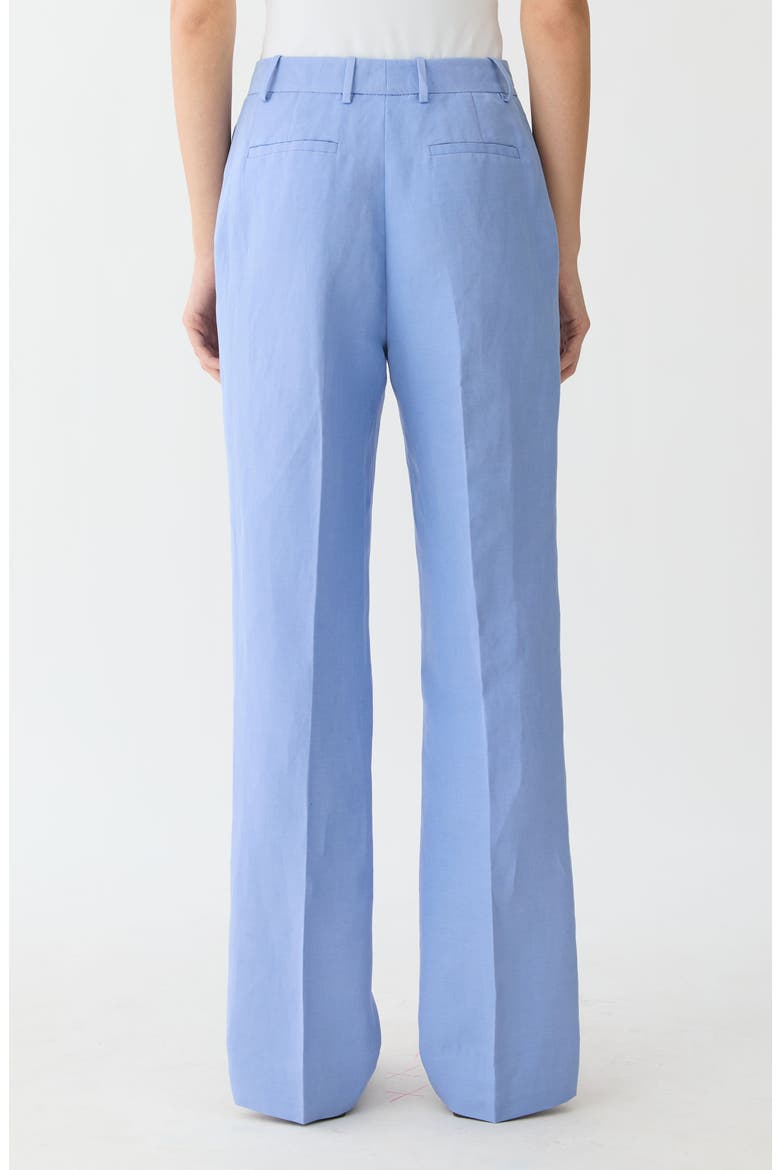 Gates Silk & Linen Straight Leg Pants, Alternate, color, IRIS