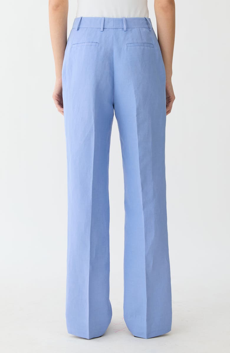 Lafayette 148 New York Gates Silk & Linen Straight Leg Pants, Alternate, color, Iris