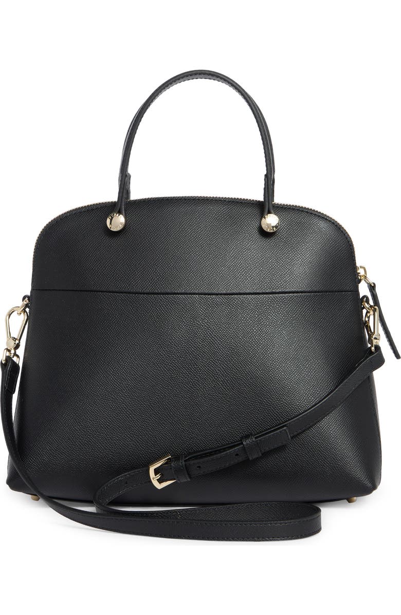 Furla Classic Dome Leather Handbag, Alternate, color, Nero