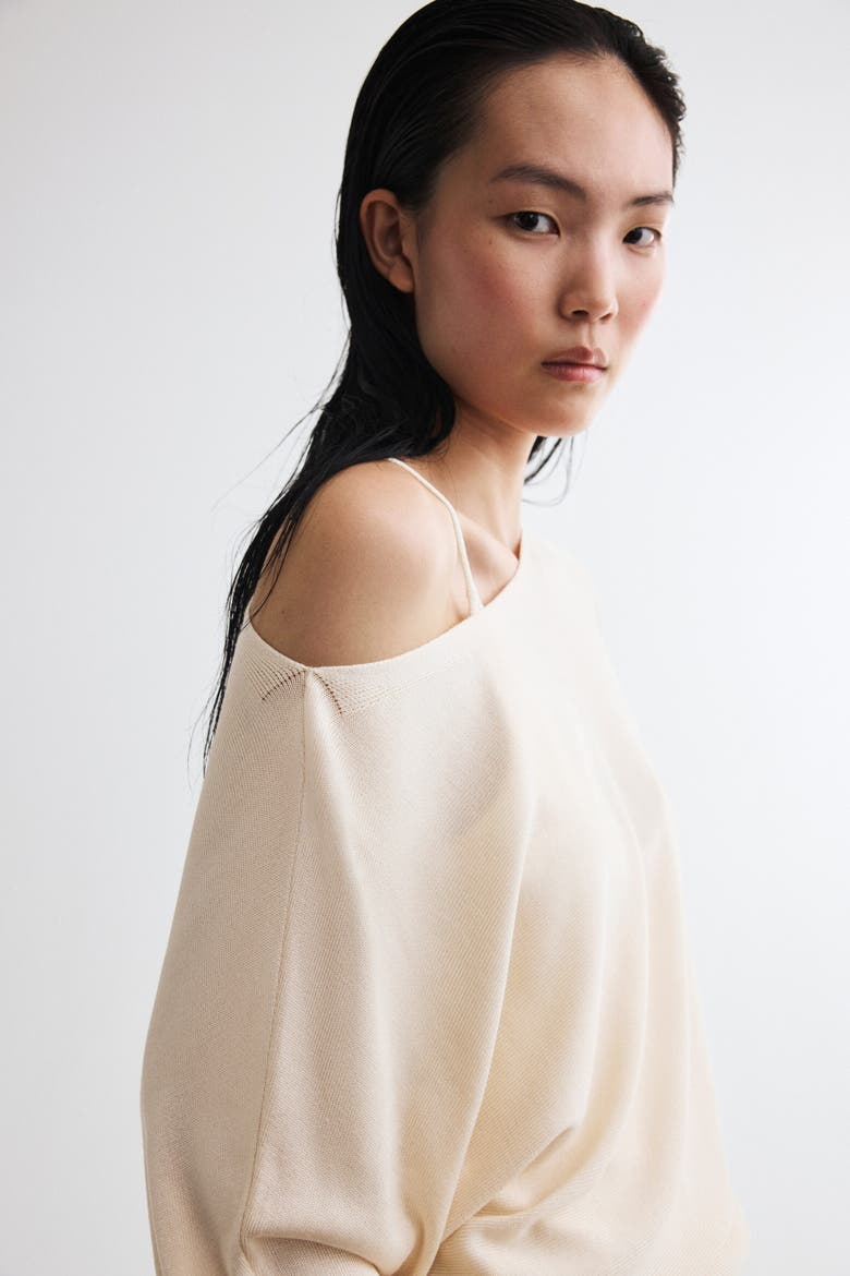Off-the-shoulder Sweater, Alternate, color, Light beige