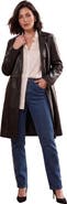 Roaman's Plus Size Nappa Leather Long Button Front Coat (plus)