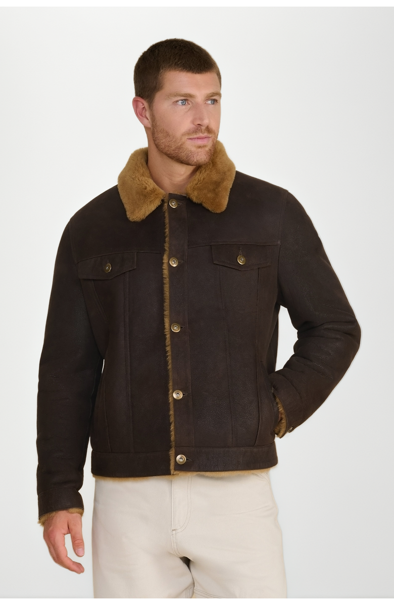 FURNIQ UK Alfie Suede Jacket, Alternate, color, Brown