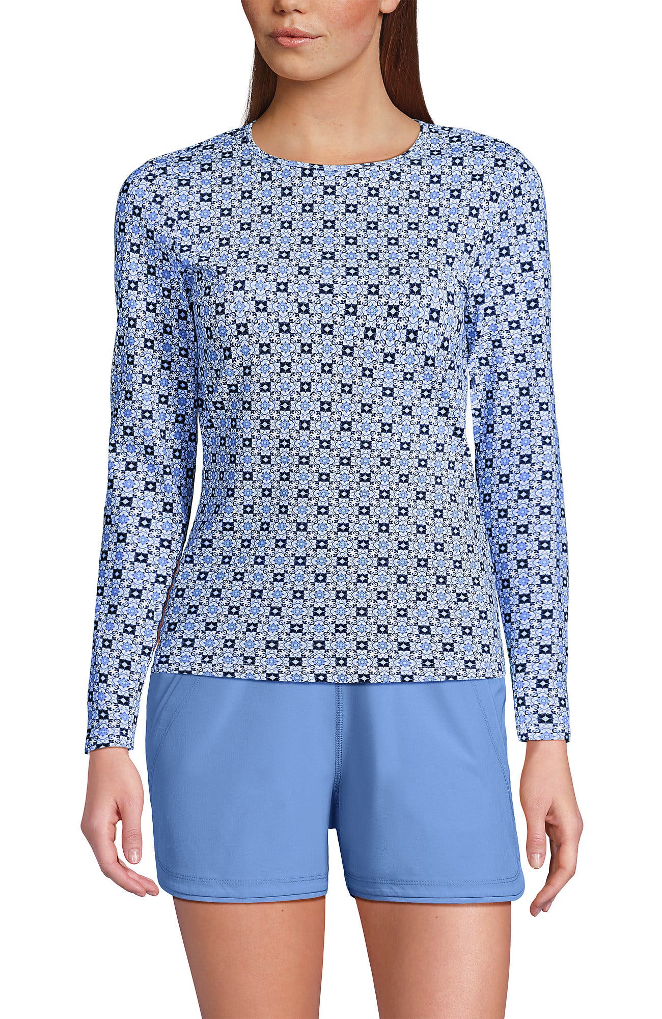 Lake Blue/Egret Geo Floral