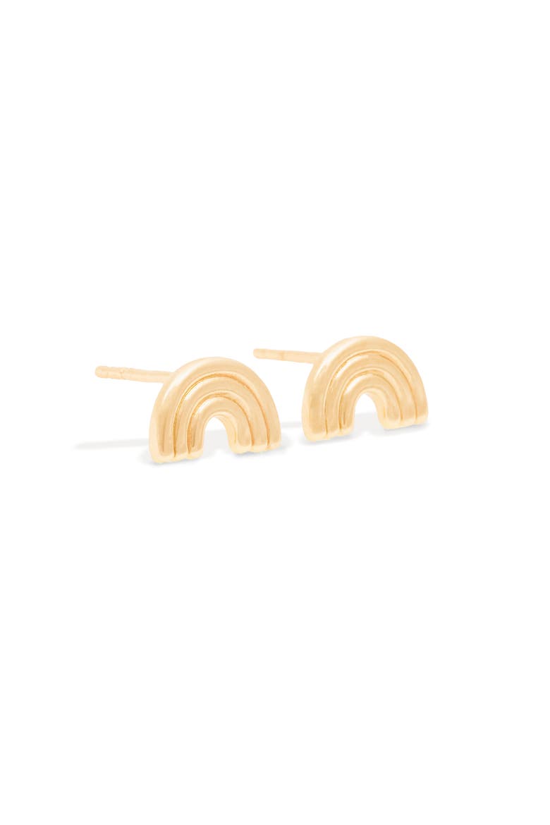 Mini Juju Rainbow Stud Earrings, Alternate, color, Gold