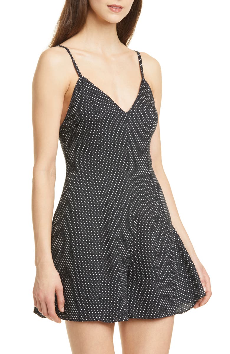 Alice + Olivia Erin Fit & Flare Romper, Alternate, color, 