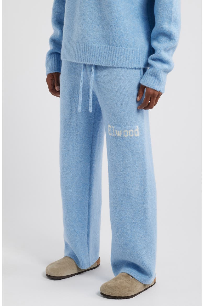 Intarsia Logo Baggy Sweatpants, Alternate, color, BABY BLUE