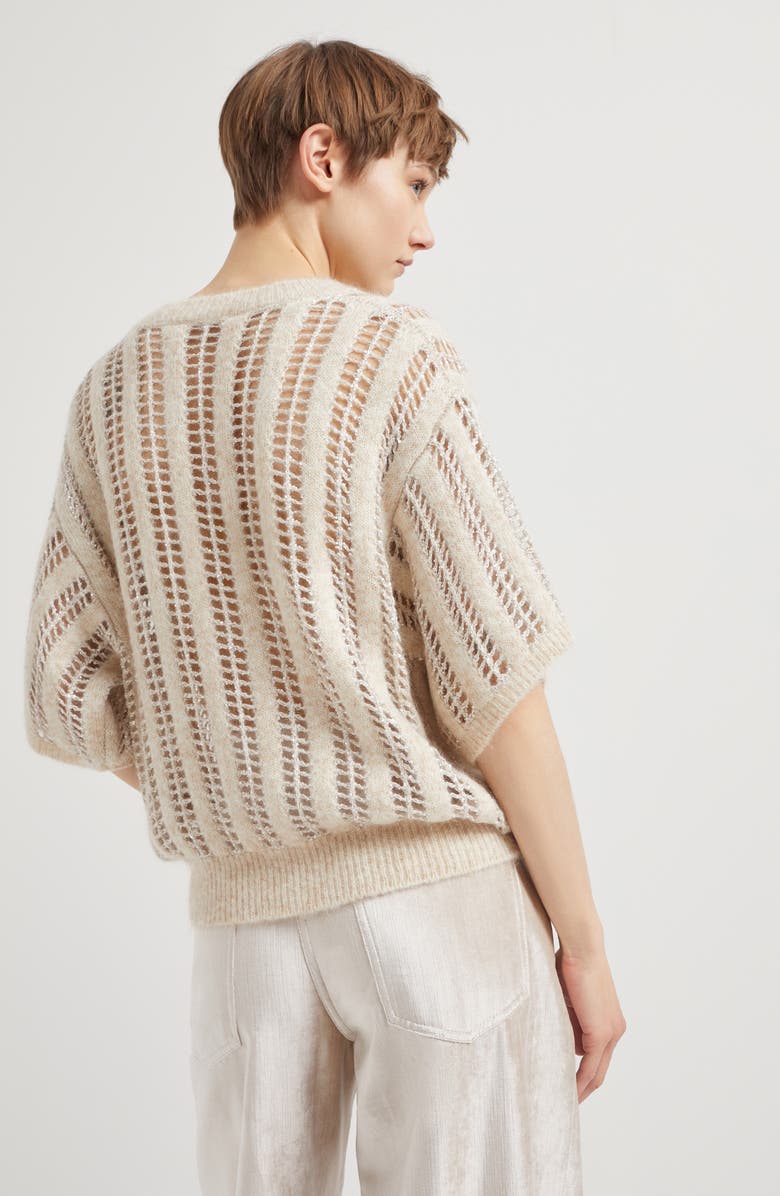 Brunello Cucinelli Dazzling Net sweater, Alternate, color, 