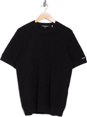 Chevron Stitched Short Sleeve Sweater