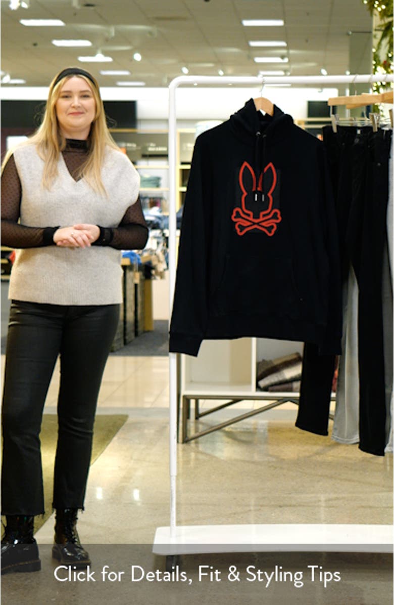 Pierce Embroidered Cotton Graphic Hoodie, sales video thumbnail