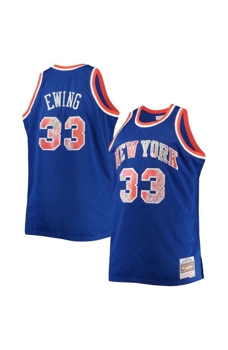Mitchell & Ness Men's Mitchell & Ness Patrick Ewing Blue New York Knicks Big & Tall 1991/92 NBA 75th Anniversary Diamond Swingman Jersey, Main, color, 