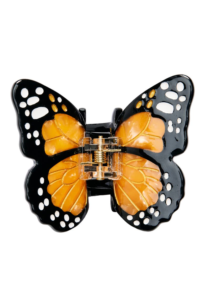 Mini Monarch Hair Claw Clip, Main, color, ORANGE