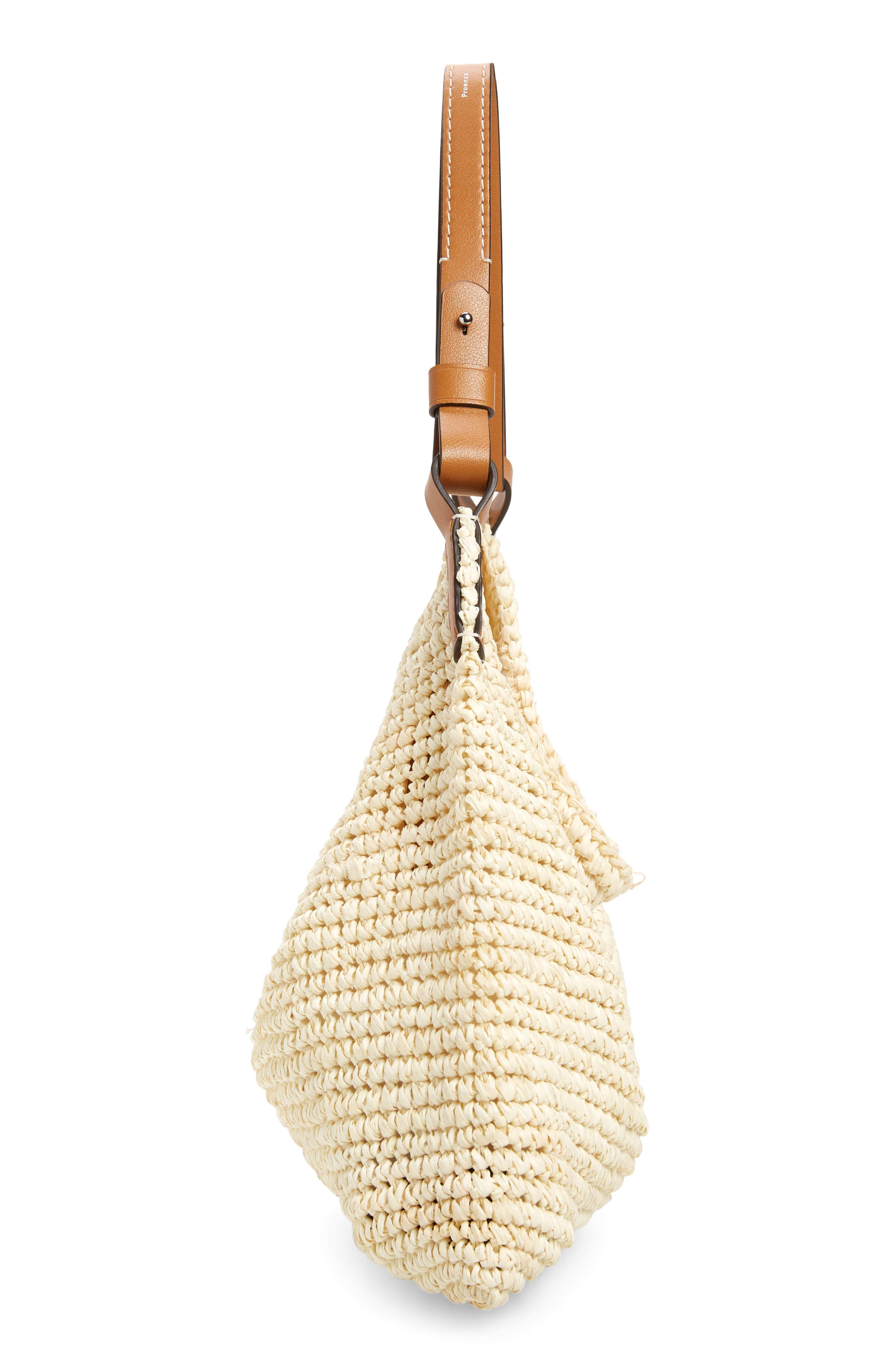 Proenza Schouler White Label Minetta Raffia Shoulder Bag, Alternate, color, 