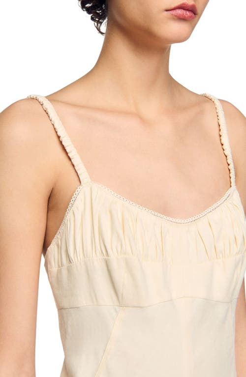 Sandro Maxi Dress With Straps In Ecru