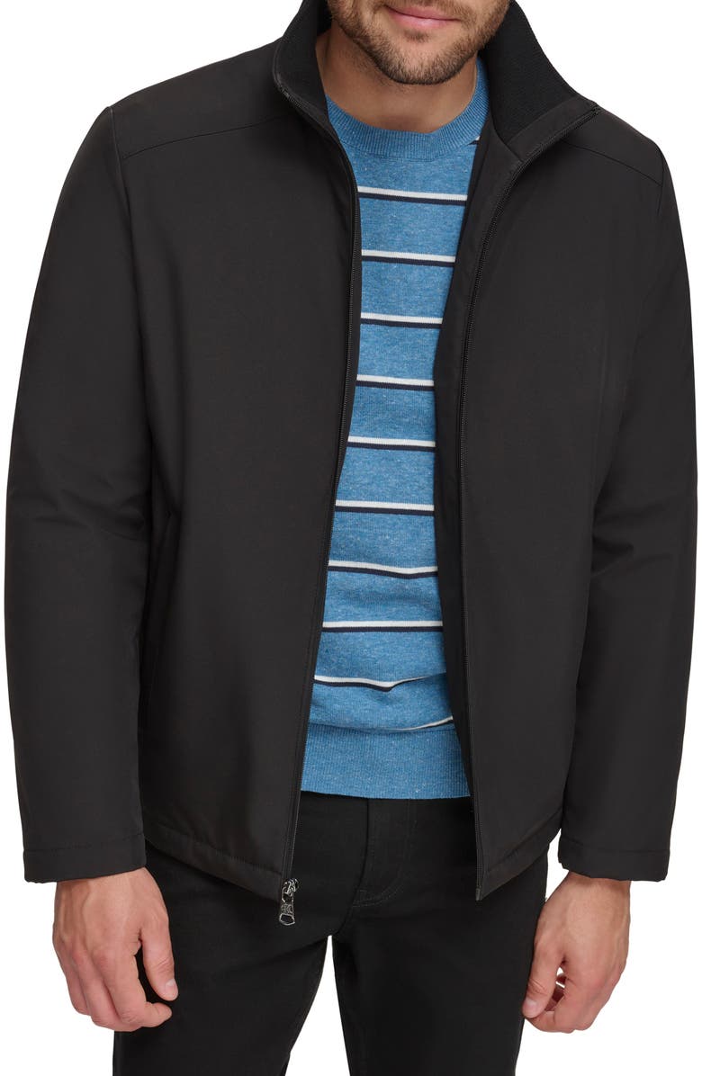Calvin Klein Stand Collar Water Resistant Jacket, Main, color, Black