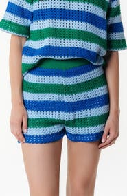 Colourful Rebel Nolita Crochet Stripe Short