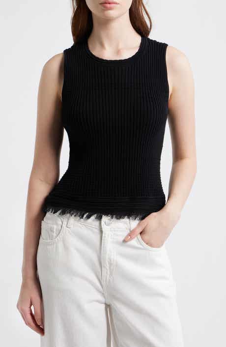Ayan Rib Knit Fringe Trim Tank