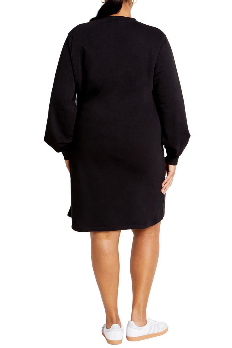 Arla Tie Waist Long Sleeve Dress, Alternate, color, BLACK