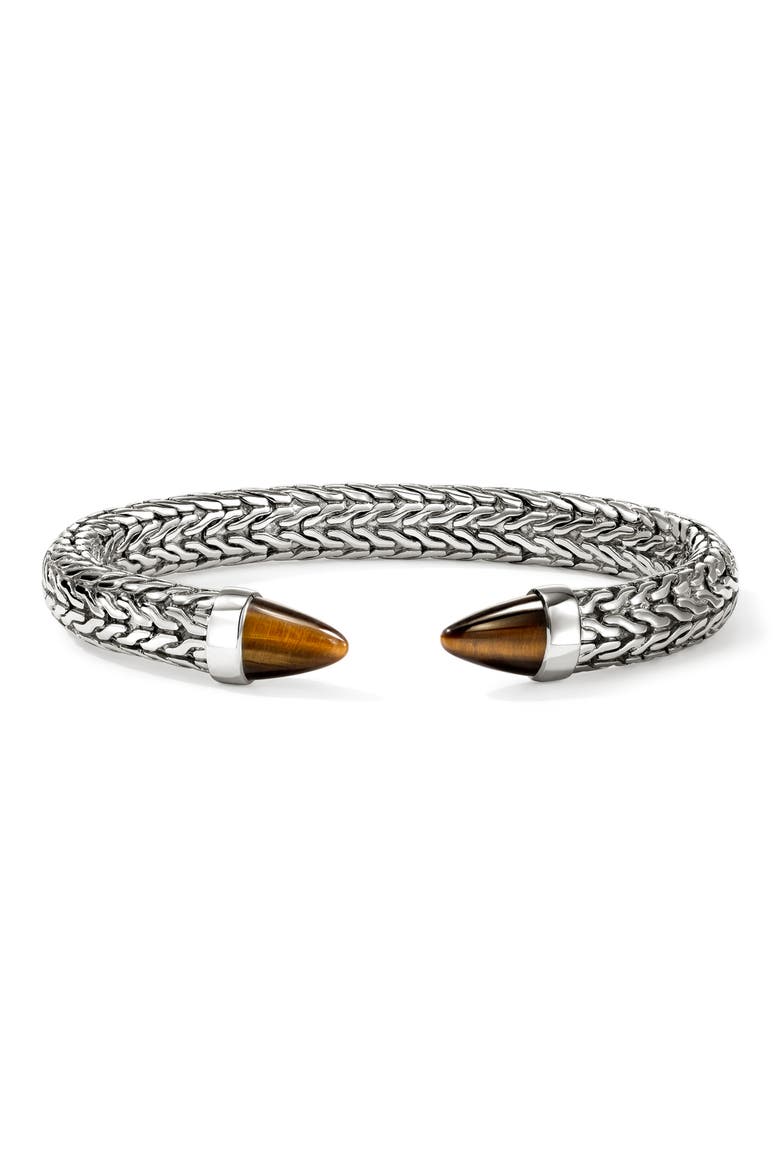 Spear 50 Flex Cuff Bracelet, Main, color, SILVER