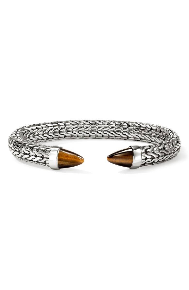 John Hardy Spear 50 Flex Cuff Bracelet, Main, color, Silver