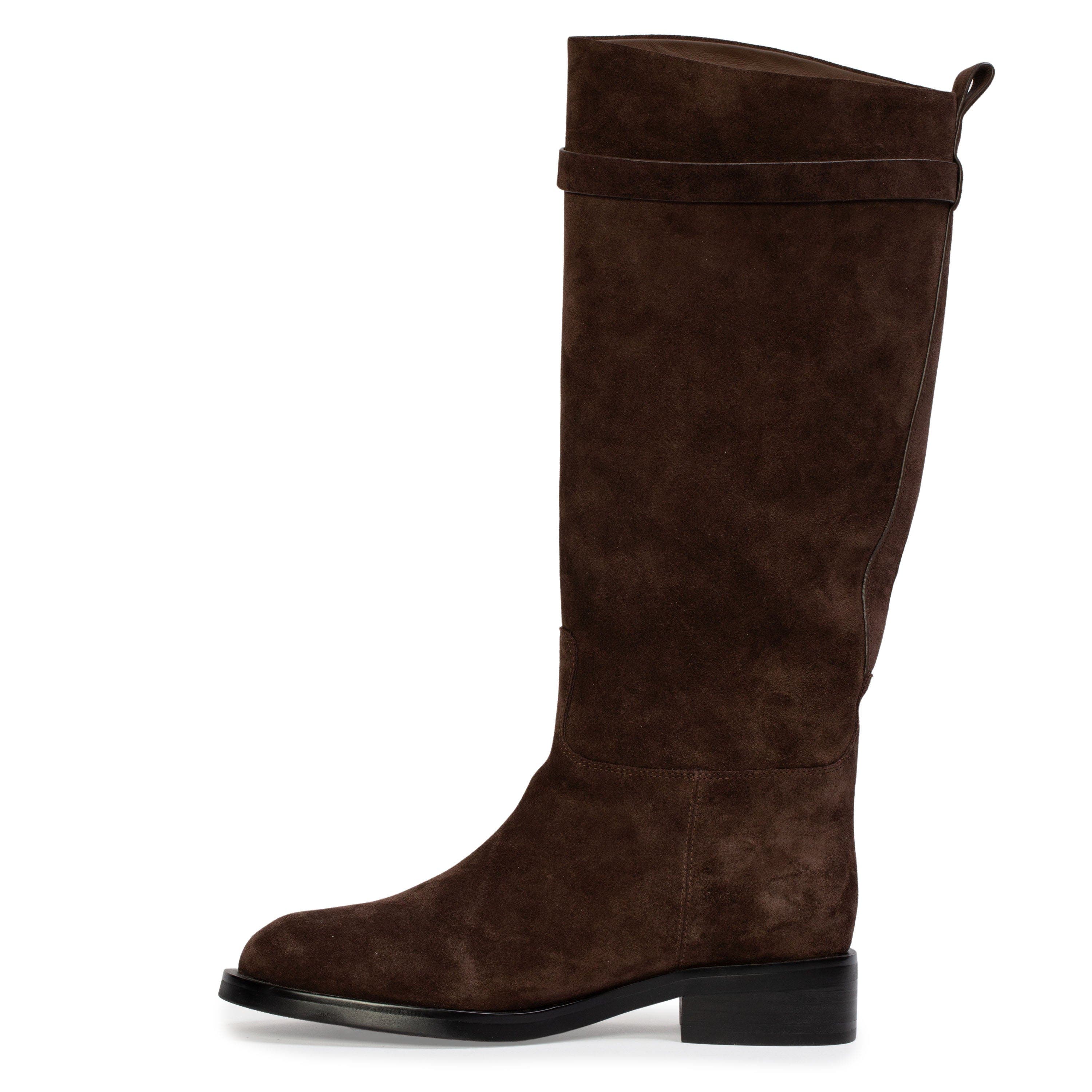 BLACK SUEDE STUDIO Ashley Suede Boot, Alternate, color, Dark Brown Suede