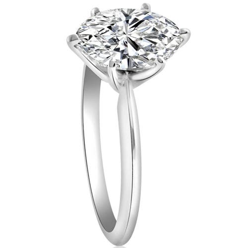 Bliss Diamond 2ct Platinum Oval Diamond 6-prong Solitaire Engagement Ring Lab Grown In Platinum
