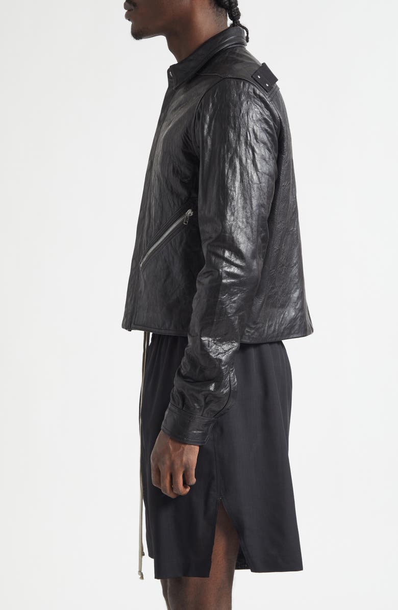 Rick Owens Tour Alice Leather Jacket, Alternate, color, Black