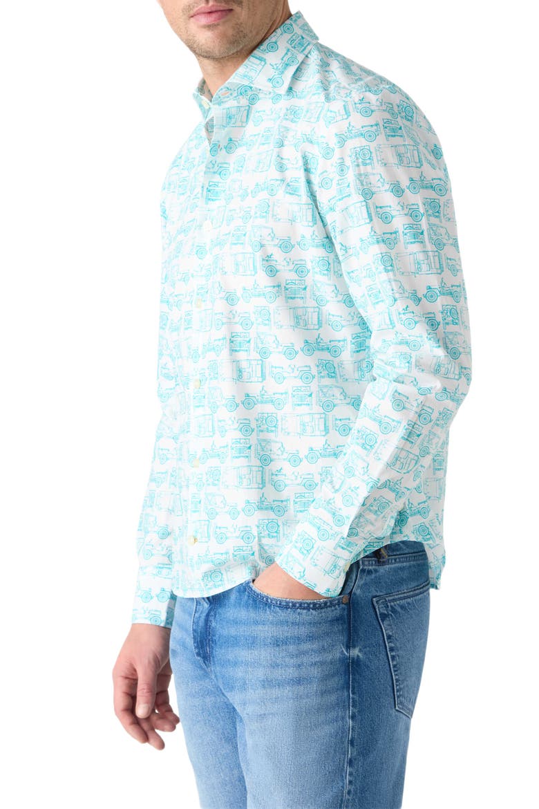Reynolds Printed SUV Shirt, Main, color, White And Green