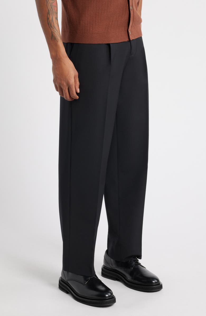 Open Edit Pleated Wide Leg Pants, Alternate, color, Black