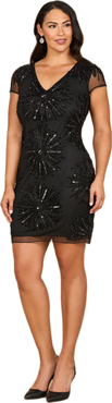 LARA New York Cap Sleeve Beaded Sparkling Cocktail Dress