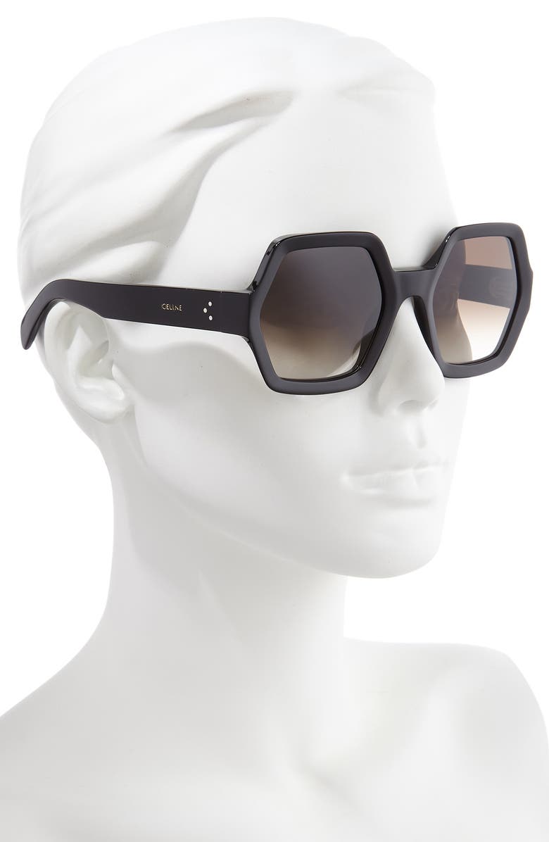 CELINE 56mm Gradient Geometric Sunglasses, Alternate, color,