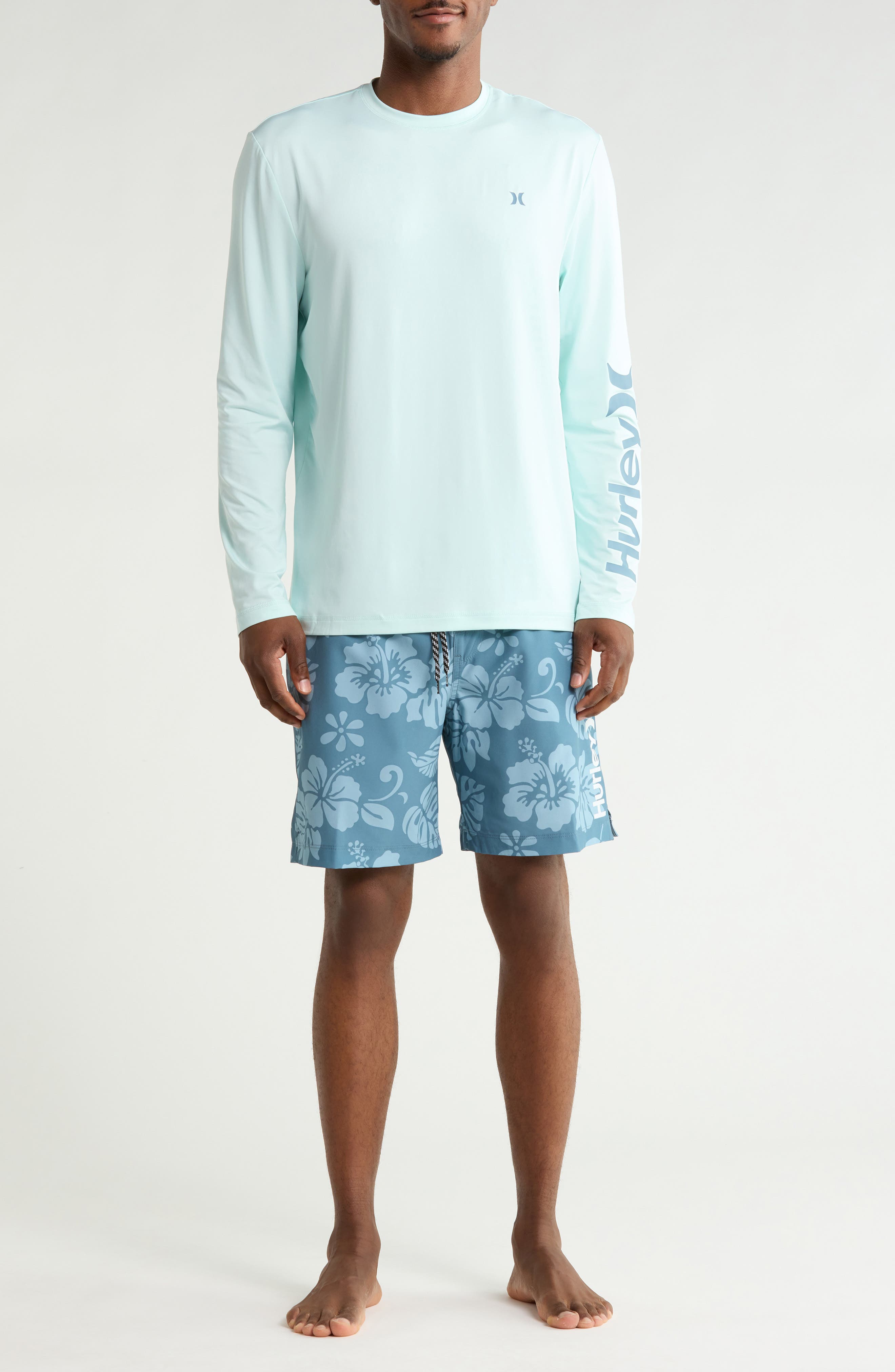Hurley Long Sleeve T-Shirt & Swim Shorts Set