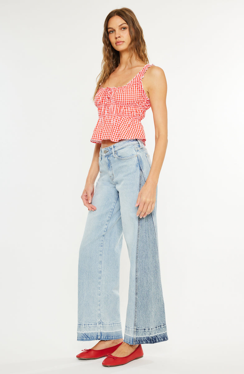 KanCan Carlise Mid Rise Wide Leg Jean, Alternate, color, Light Wash