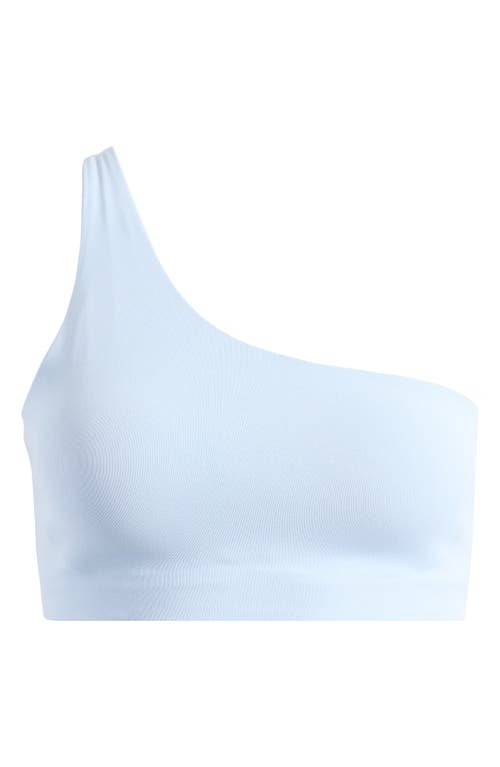 Shop Nike Zenvy Asymmetrical Light-support Padded Sports Bra In Light Armory Blue