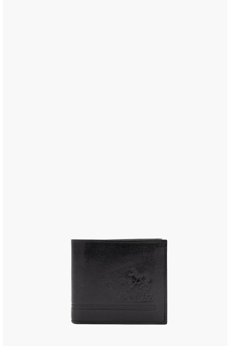 Gentleman Trifold Leather Wallet 507, Main, color, Black