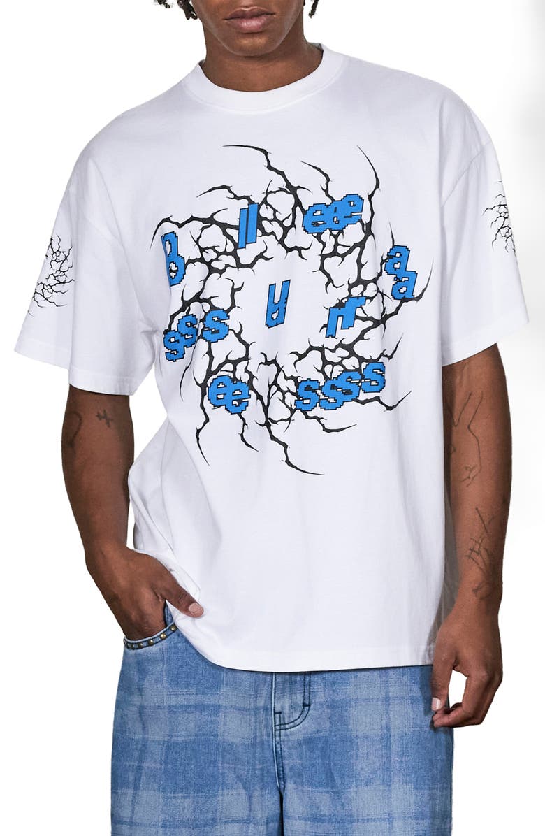PLEASURES Rotation Cotton Graphic T-Shirt, Main, color, White